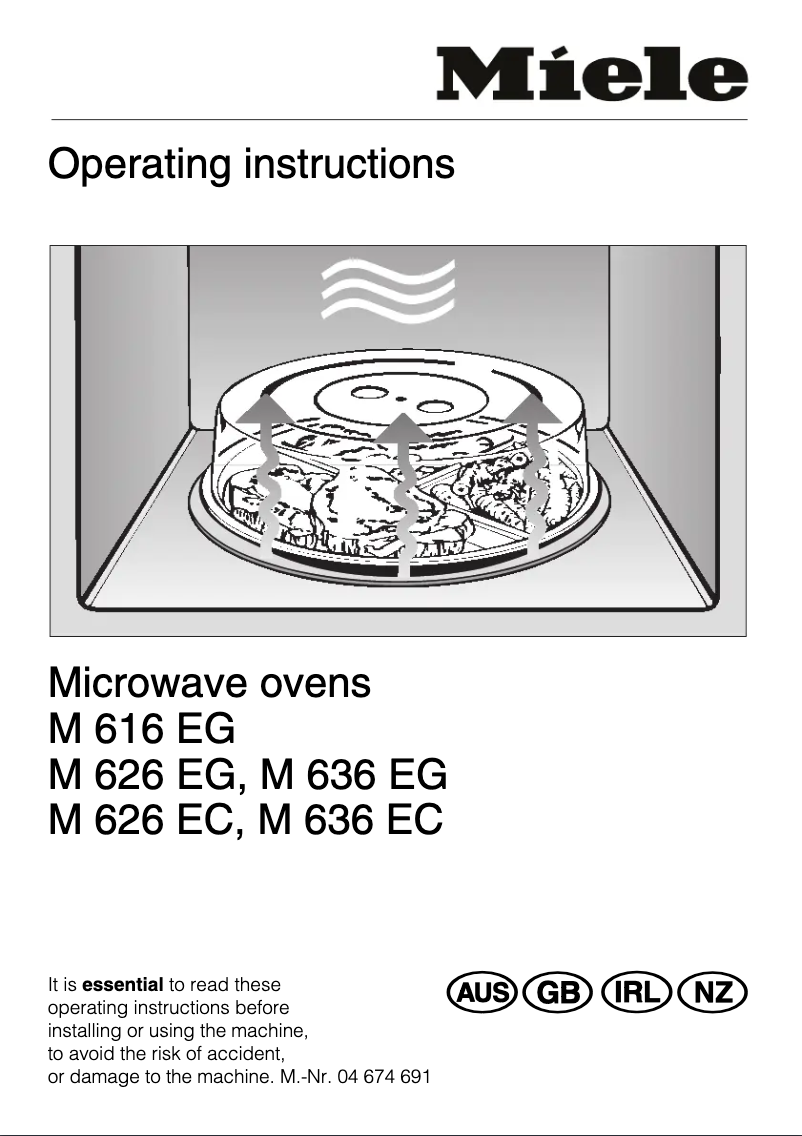 Page n°1 - Manuel utilisateur Miele M 626 EC