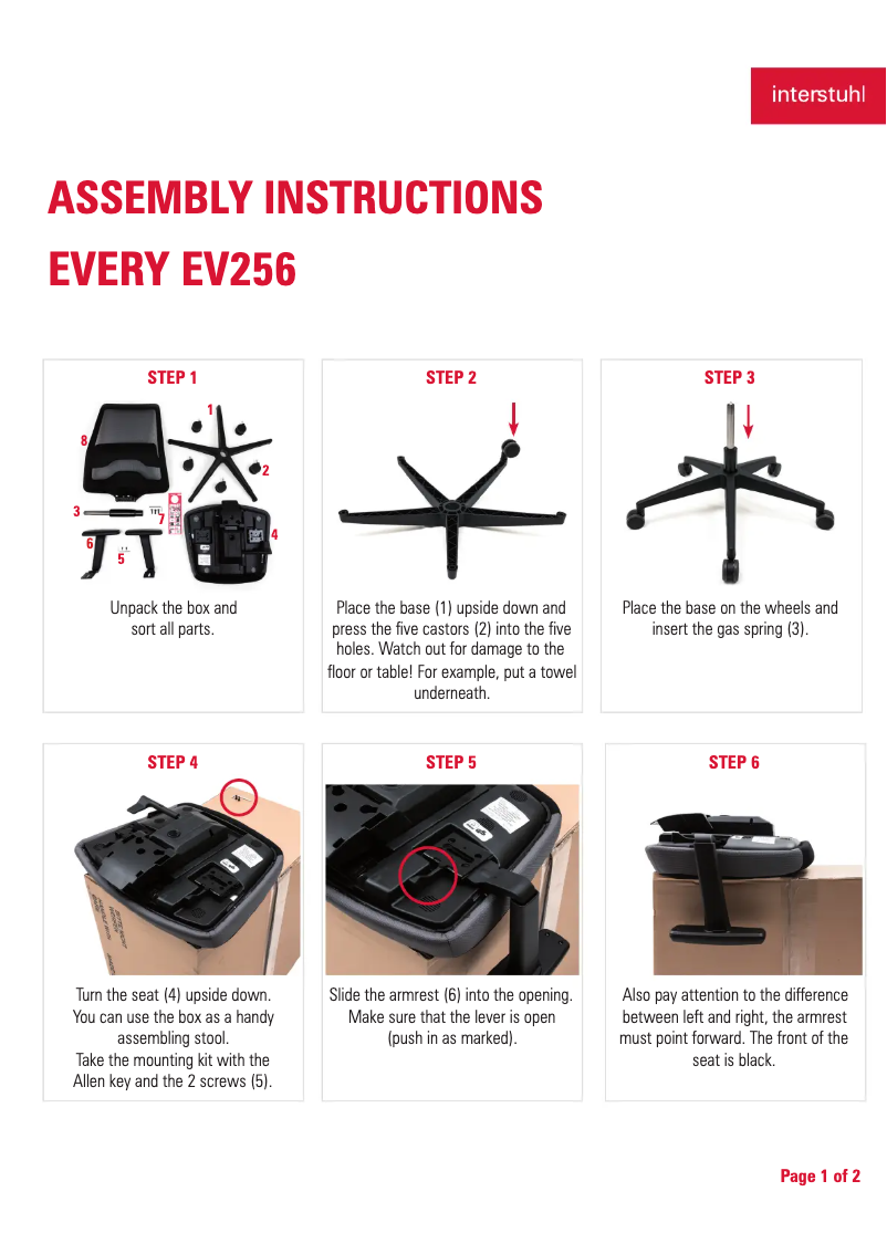 Page 1 de la notice Manuel utilisateur Interstuhl EVERY EV256