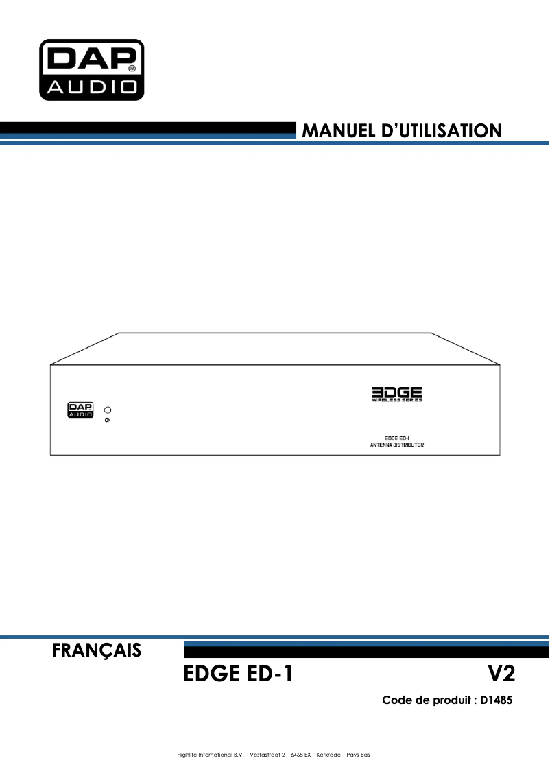 Image de la première page du manuel de l'appareil EDGE ED-1