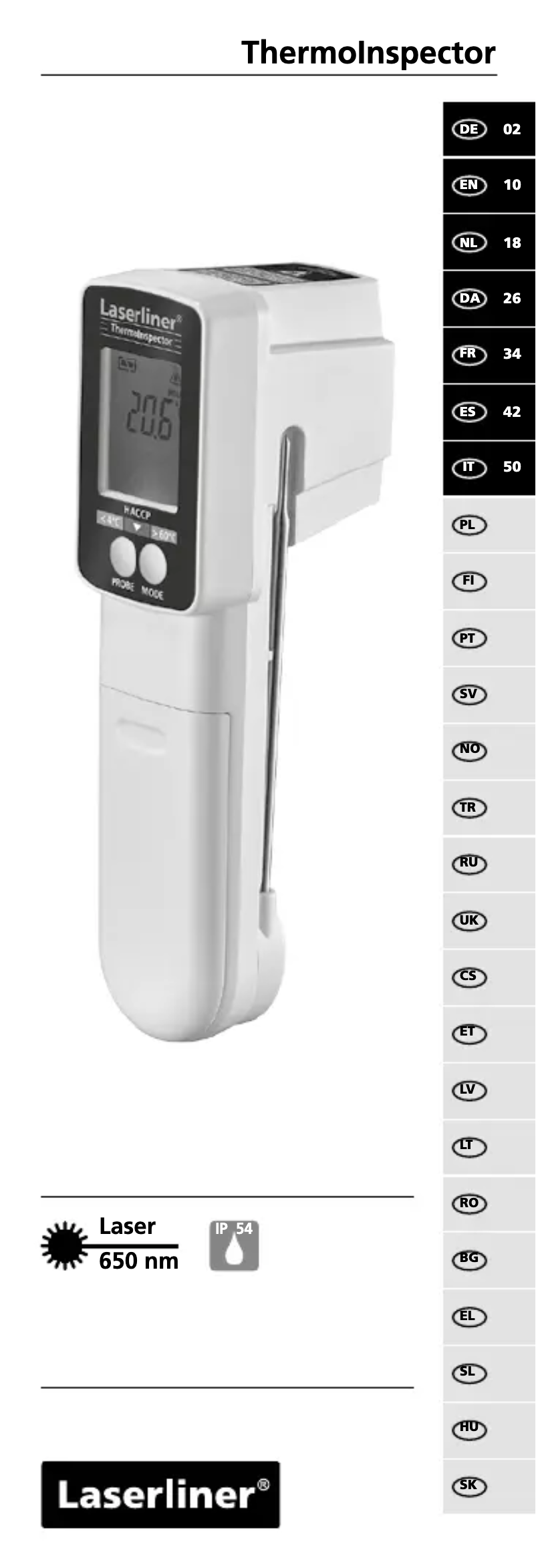 Page n°1 - Manuel utilisateur Laserliner ThermoInspector