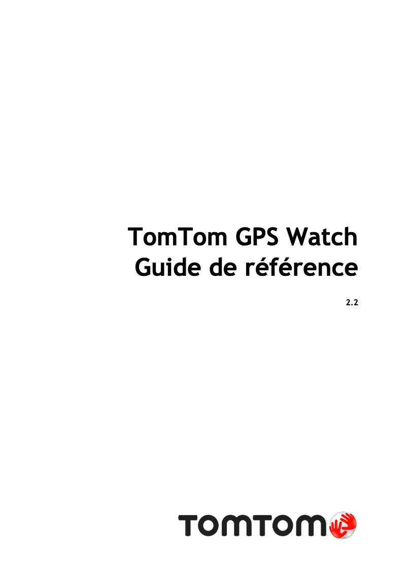 Page n°1 - Manuel utilisateur TomTom Runner 2 Cardio