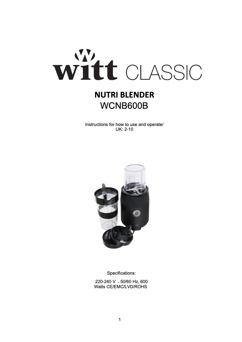 Imagen de la primera página del manual del dispositivo WCNB600B