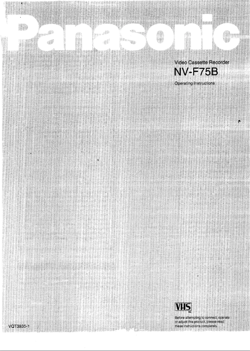 Page 1 de la notice Manuel utilisateur Panasonic NV-F75