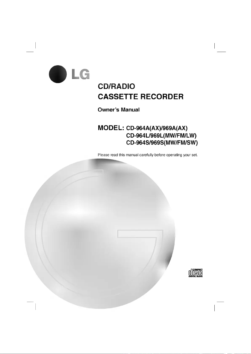 Page 1 of the manual User Manual LG CD-964AX