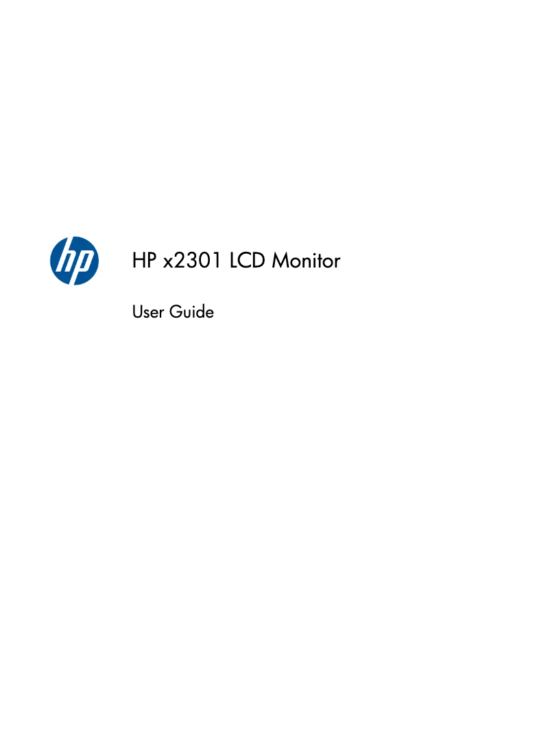 Page 1 de la notice Manuel utilisateur HP x2301