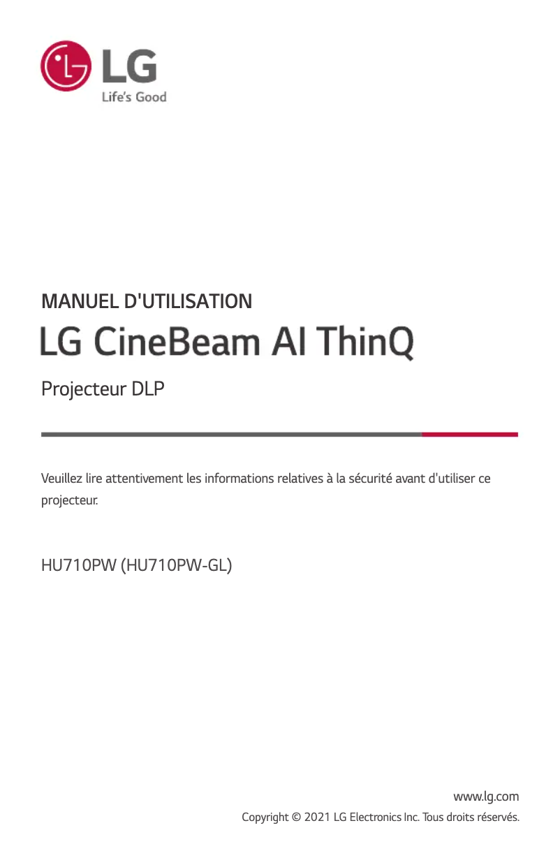 Página 1 del manual Manual de usuario LG CineBeam HU710PW