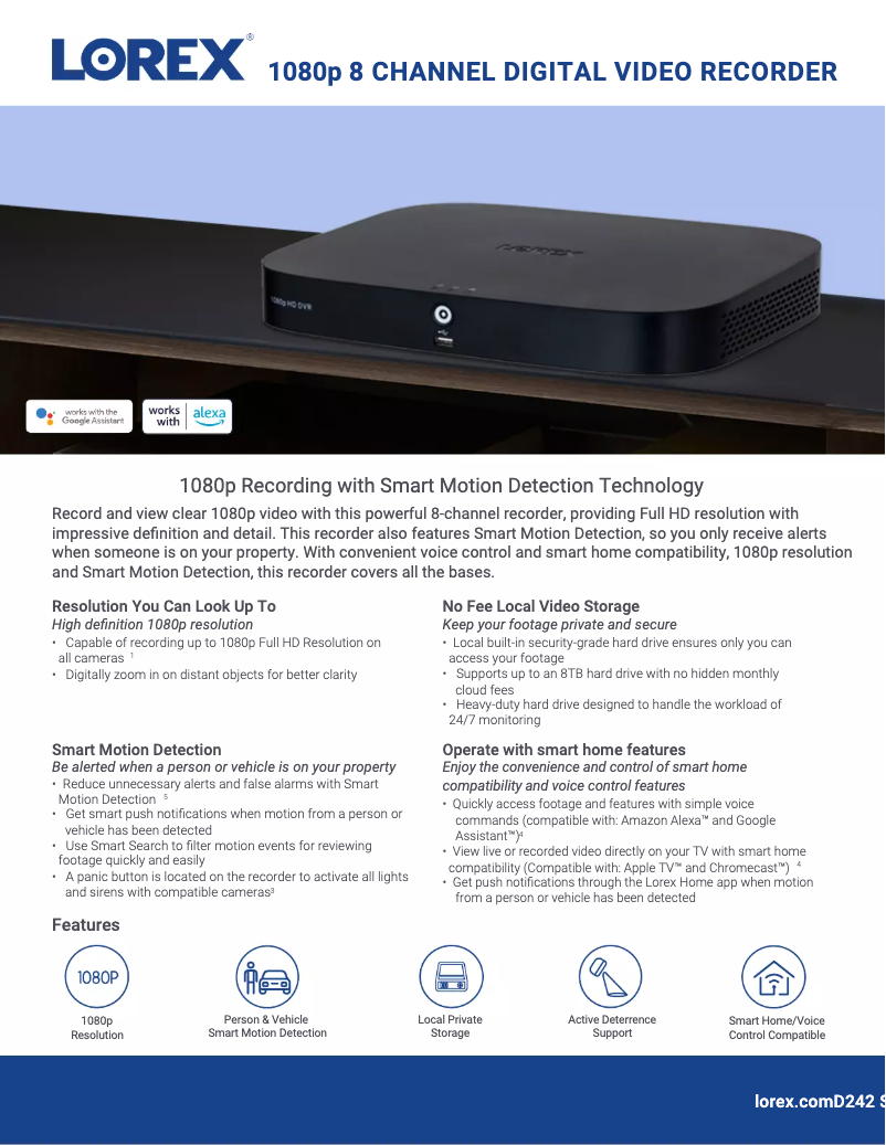 Página 1 del manual Ficha técnica Lorex D24281B-2NA6S