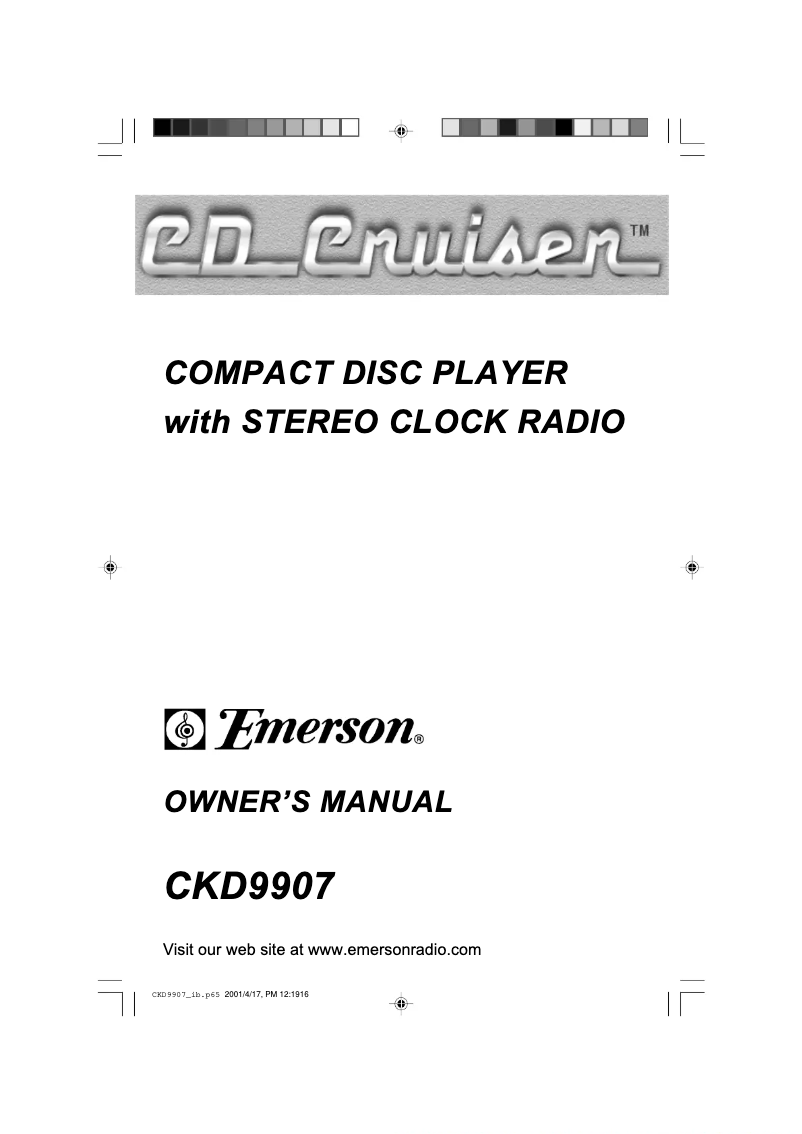 Image de la première page du manuel de l'appareil CKD9907