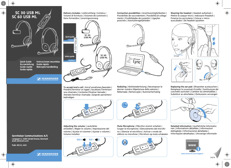 Page 1 de la notice Manuel utilisateur Sennheiser SC 30 USB ML