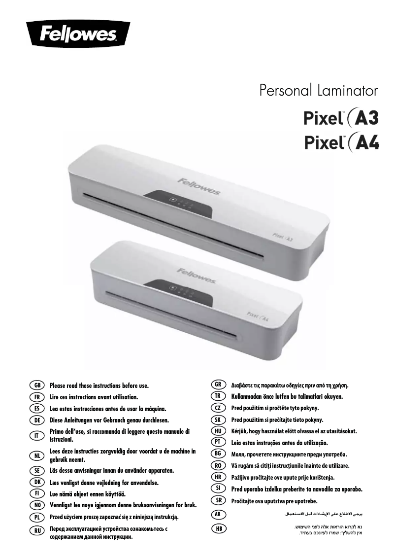 Page n°1 - Manuel utilisateur Fellowes Pixel A3