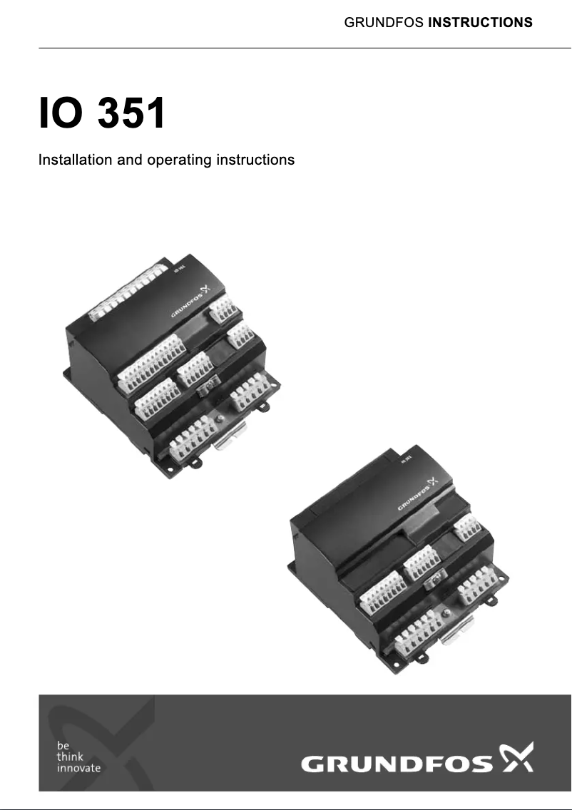 Page n°1 - Manuel utilisateur Grundfos IO 351