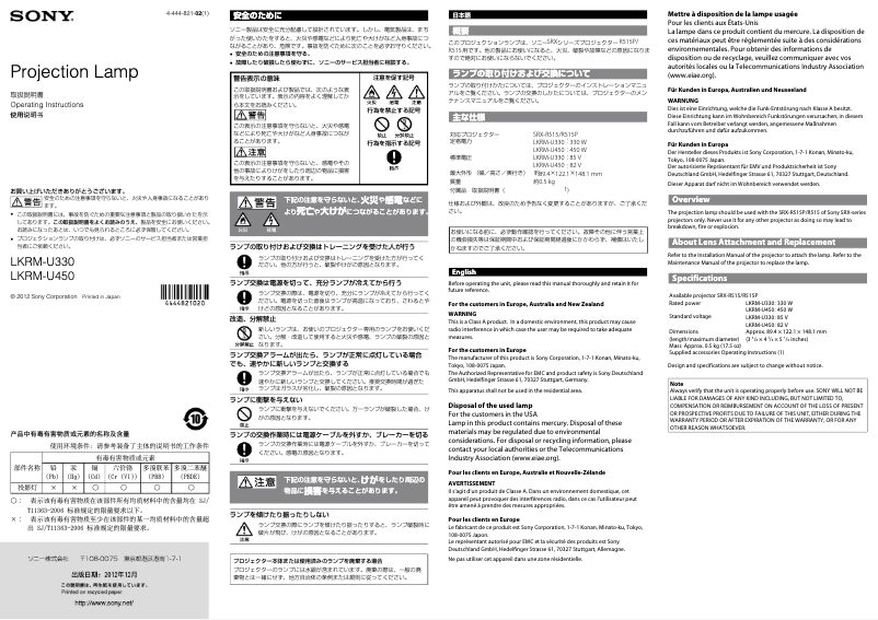 Imagen de la primera página del manual del dispositivo LKRM-U330