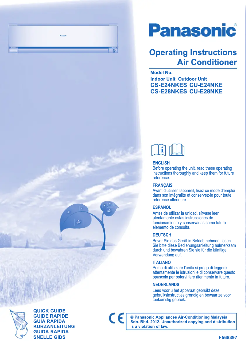 Página 1 del manual Manual de usuario Panasonic CU-E24NKE