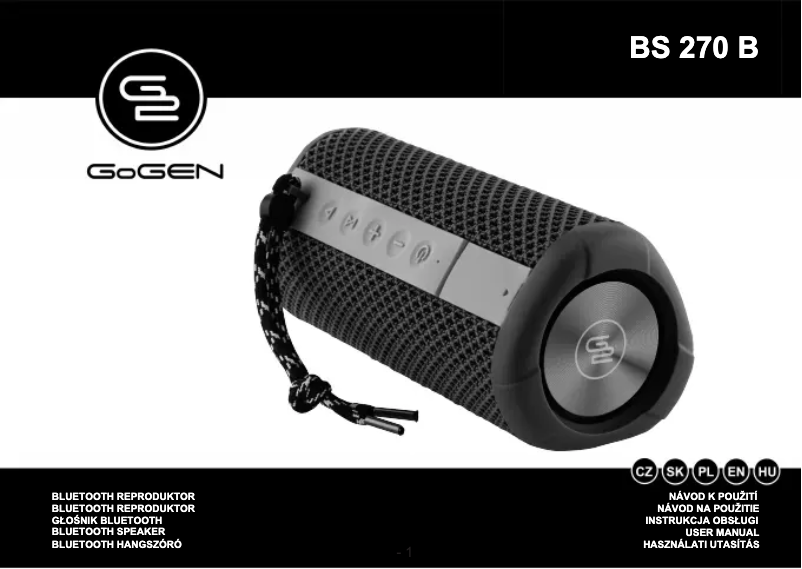Page 1 de la notice Manuel utilisateur GoGen BS 270B