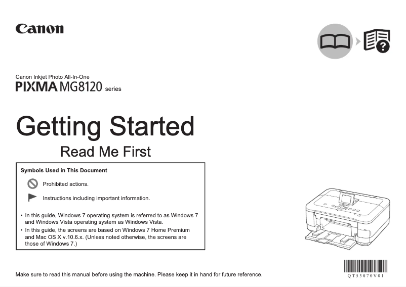 Page n°1 - Manuel utilisateur Canon Pixma MG8120B