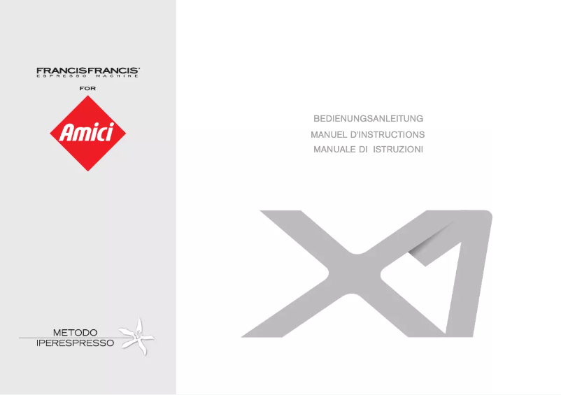 Image de la première page du manuel de l'appareil X1 MIE