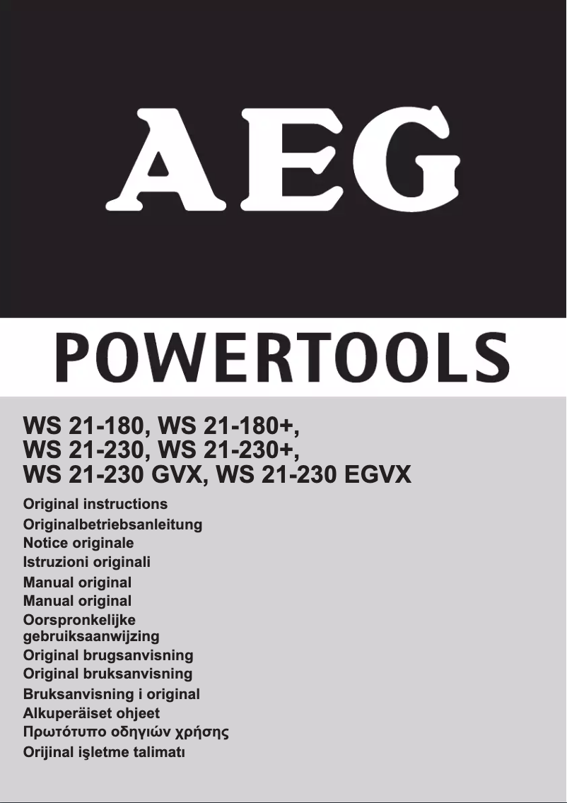 Página 1 del manual Manual de usuario AEG WS 21-230 GVX