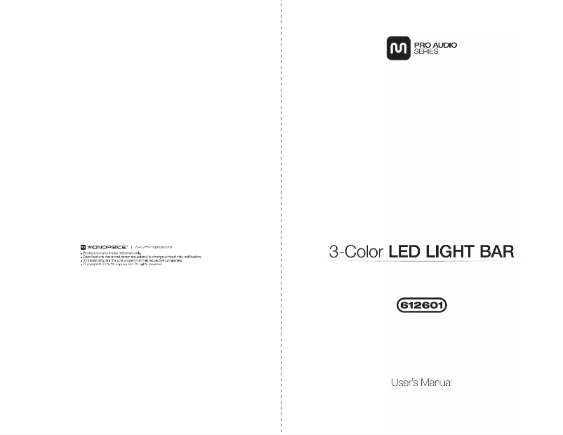 Page n°1 - Manuel utilisateur Monoprice 612601