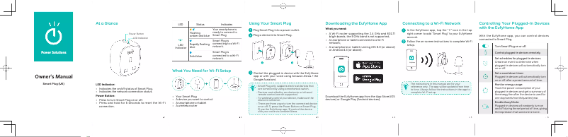 Page n°1 - Manuel utilisateur Eufy Smart Plug UK