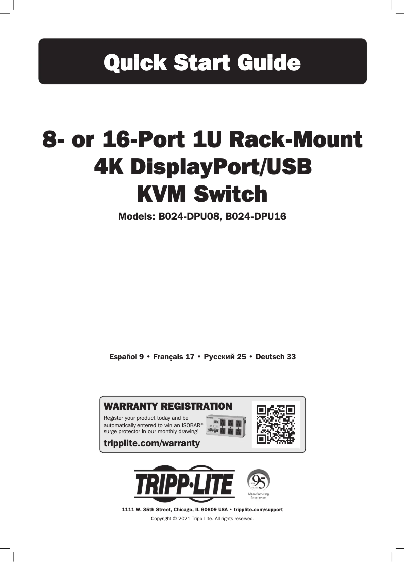 Page n°1 - Manuel utilisateur Tripp Lite B024-DPU16