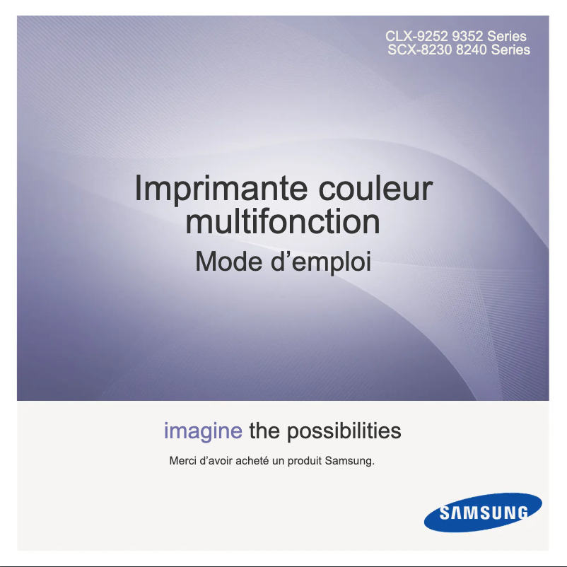 Page 1 de la notice Manuel utilisateur Samsung SCX-8230NA