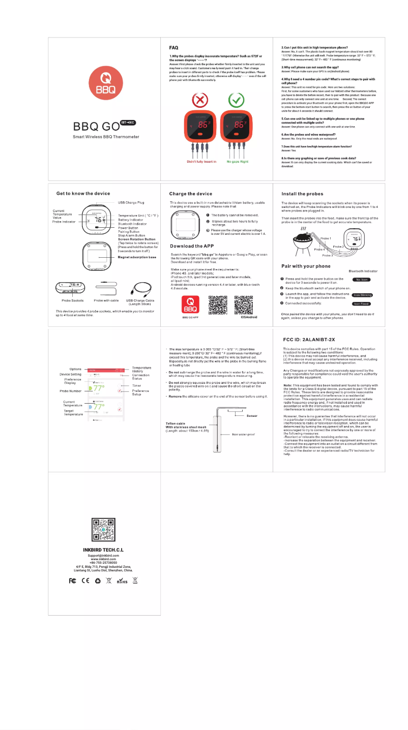 Page 1 de la notice Manuel utilisateur Inkbird IBT-4XC