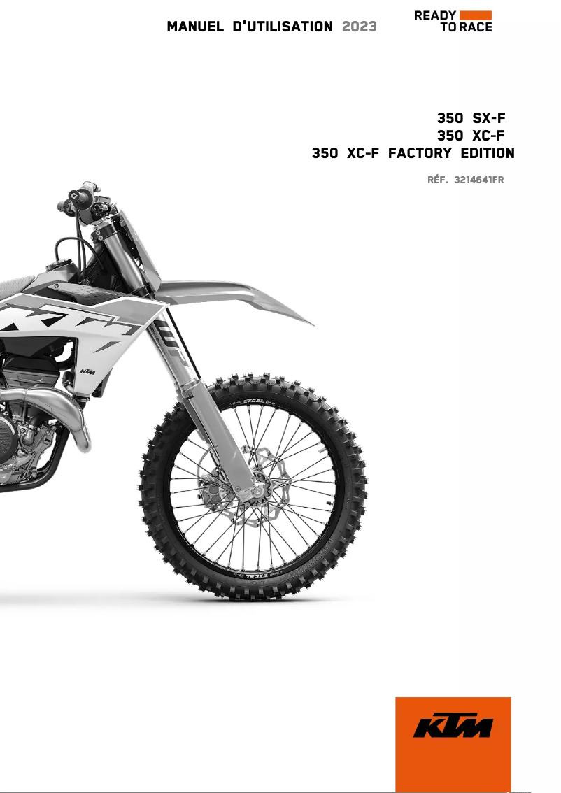 Page 1 de la notice Manuel utilisateur KTM 350 XC-F Factory Edition (2023)