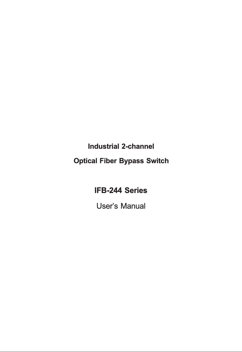 Page 1 de la notice Manuel utilisateur Planet IFB-244 Series