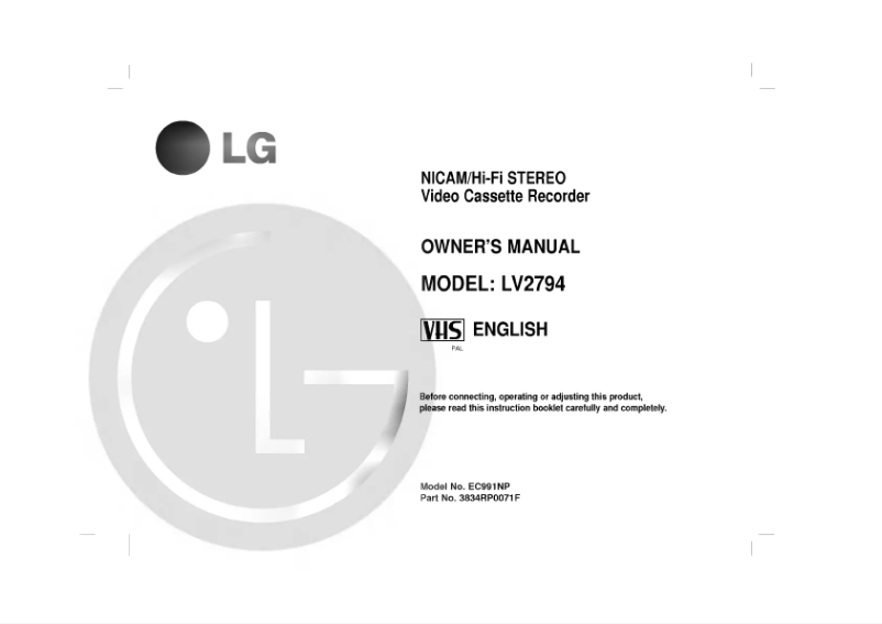 Image de la première page du manuel de l'appareil FC951NP