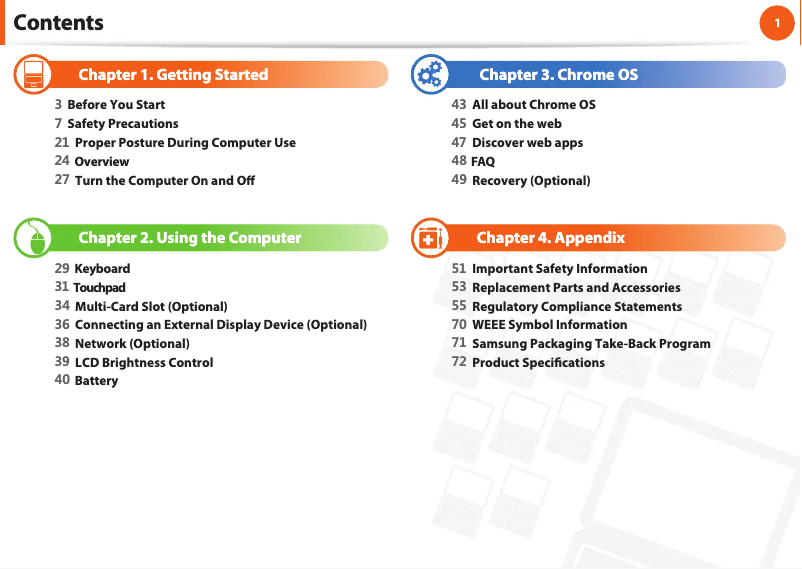 Page n°1 - Manuel utilisateur Samsung Chromebook 3