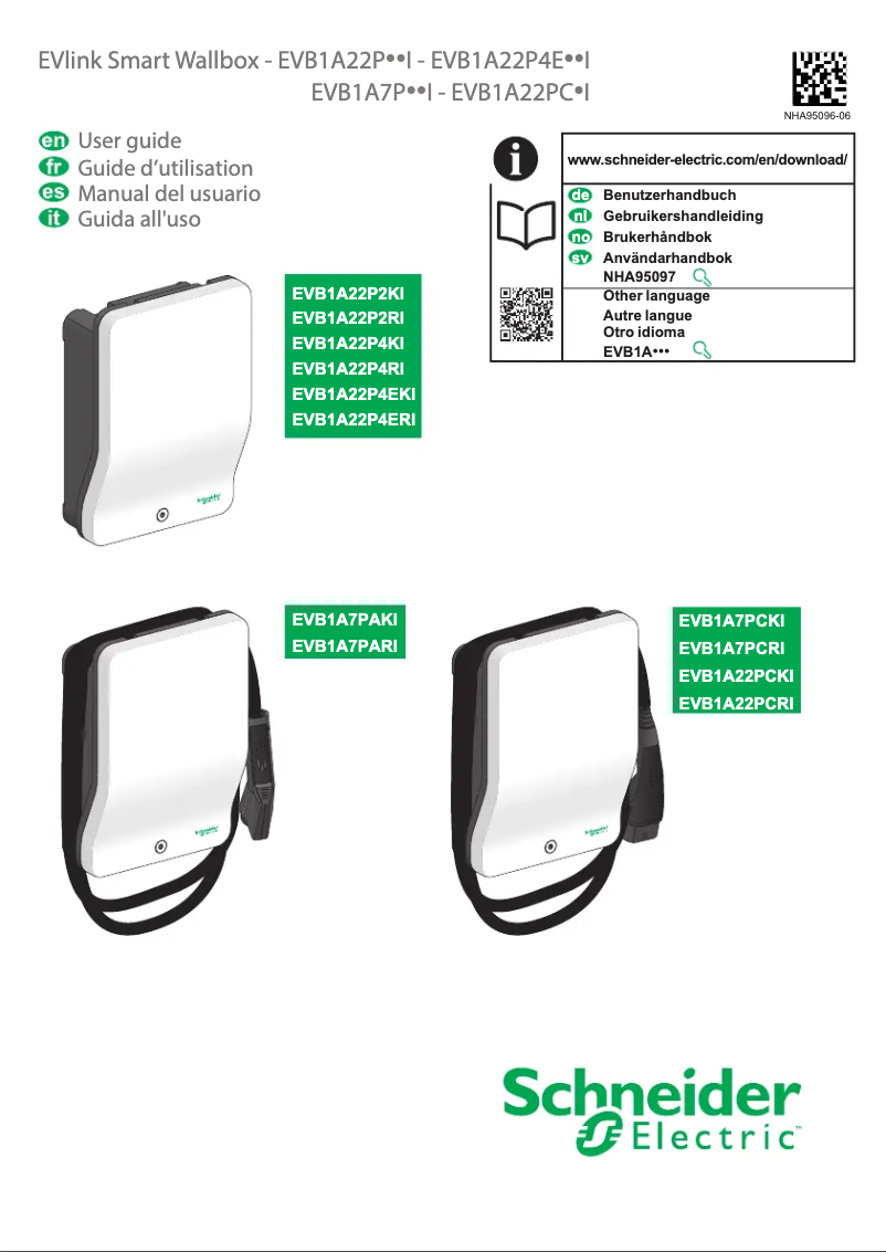 Page 1 of the manual User Manual Schneider EVB1A7PCKI