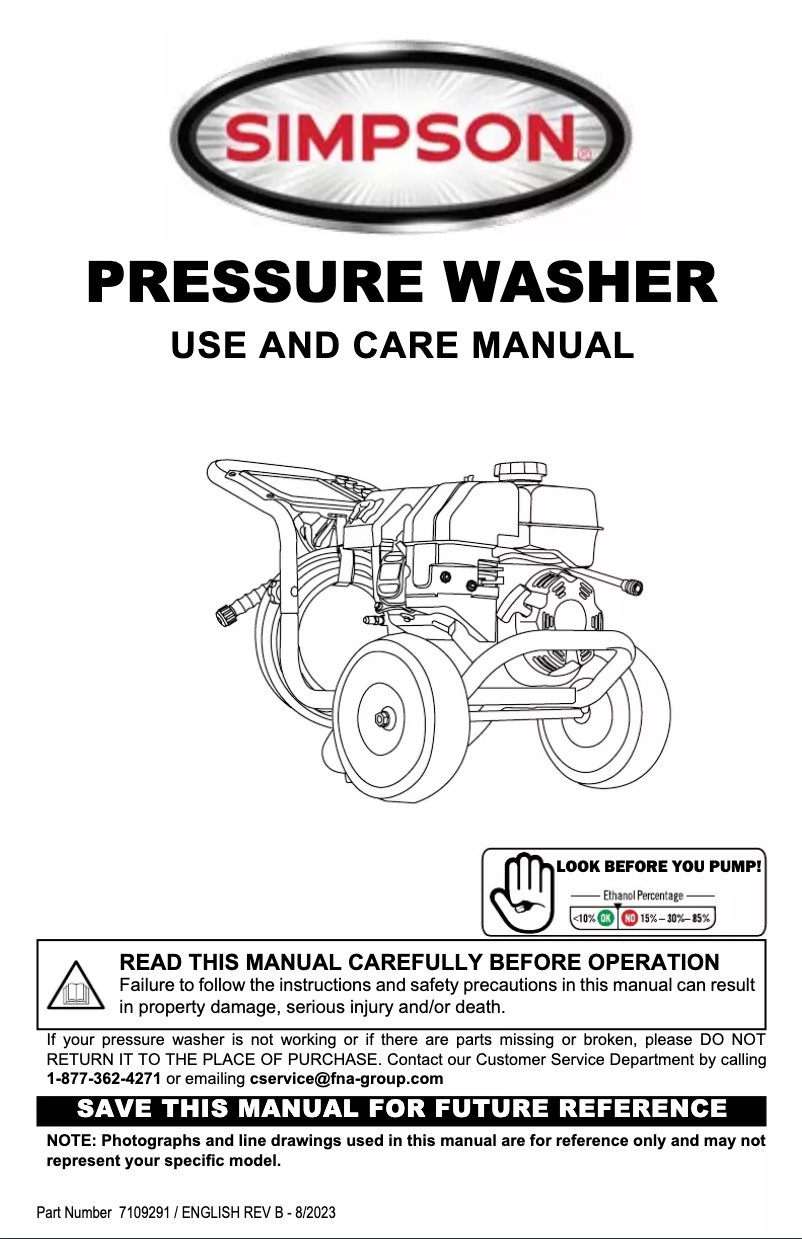 Page 1 de la notice Manuel utilisateur Simpson Megashot MS60850-S