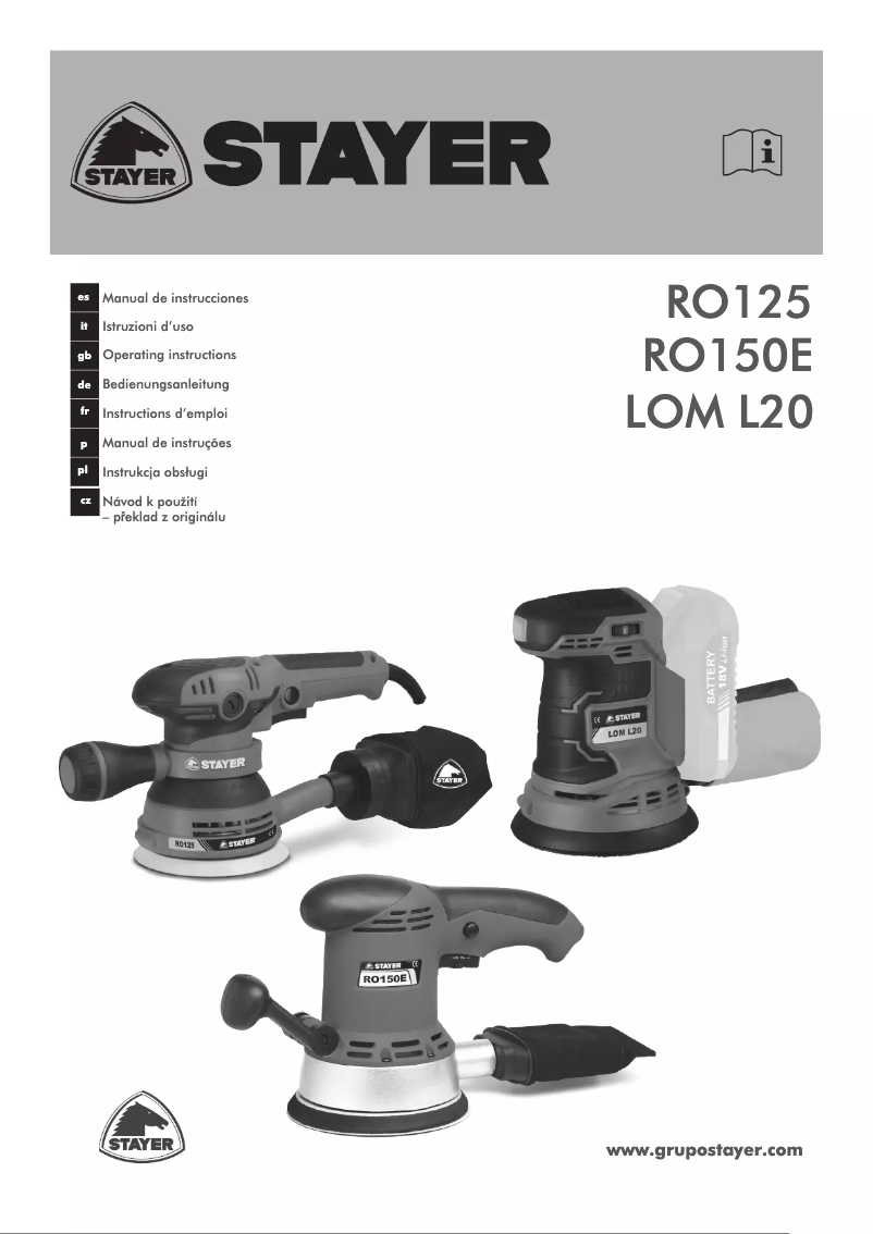 Page 1 de la notice Manuel utilisateur Stayer RO 125