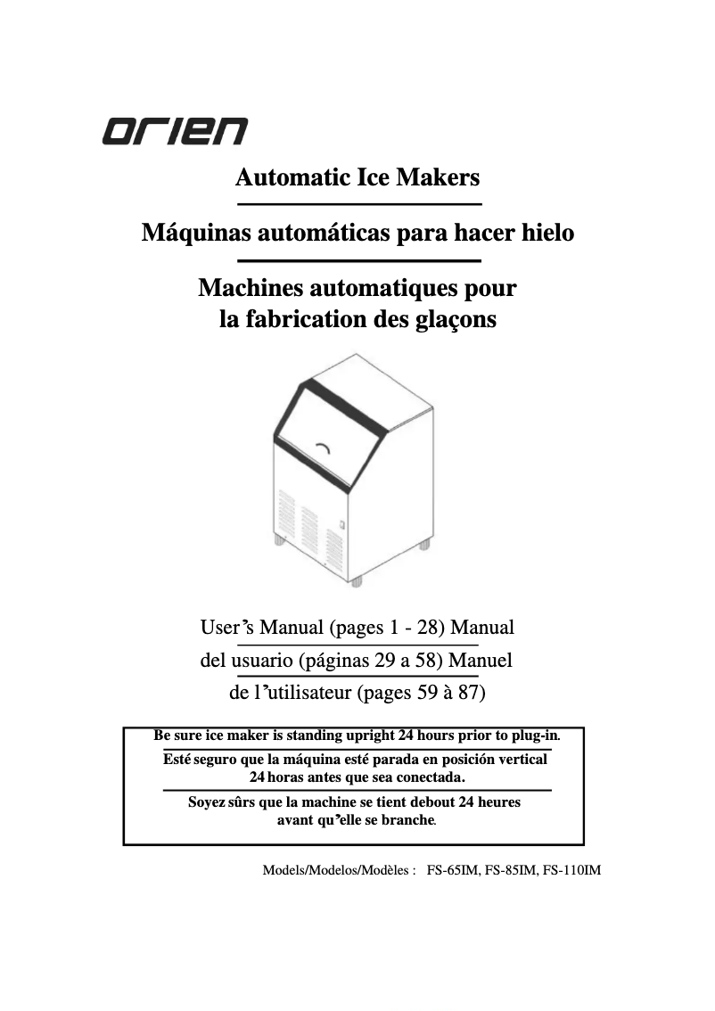 Page n°1 - Manuel utilisateur Orien FS-65IM