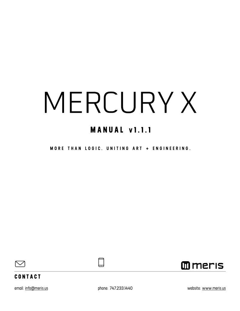 Página 1 del manual Manual de usuario Meris Mercury X