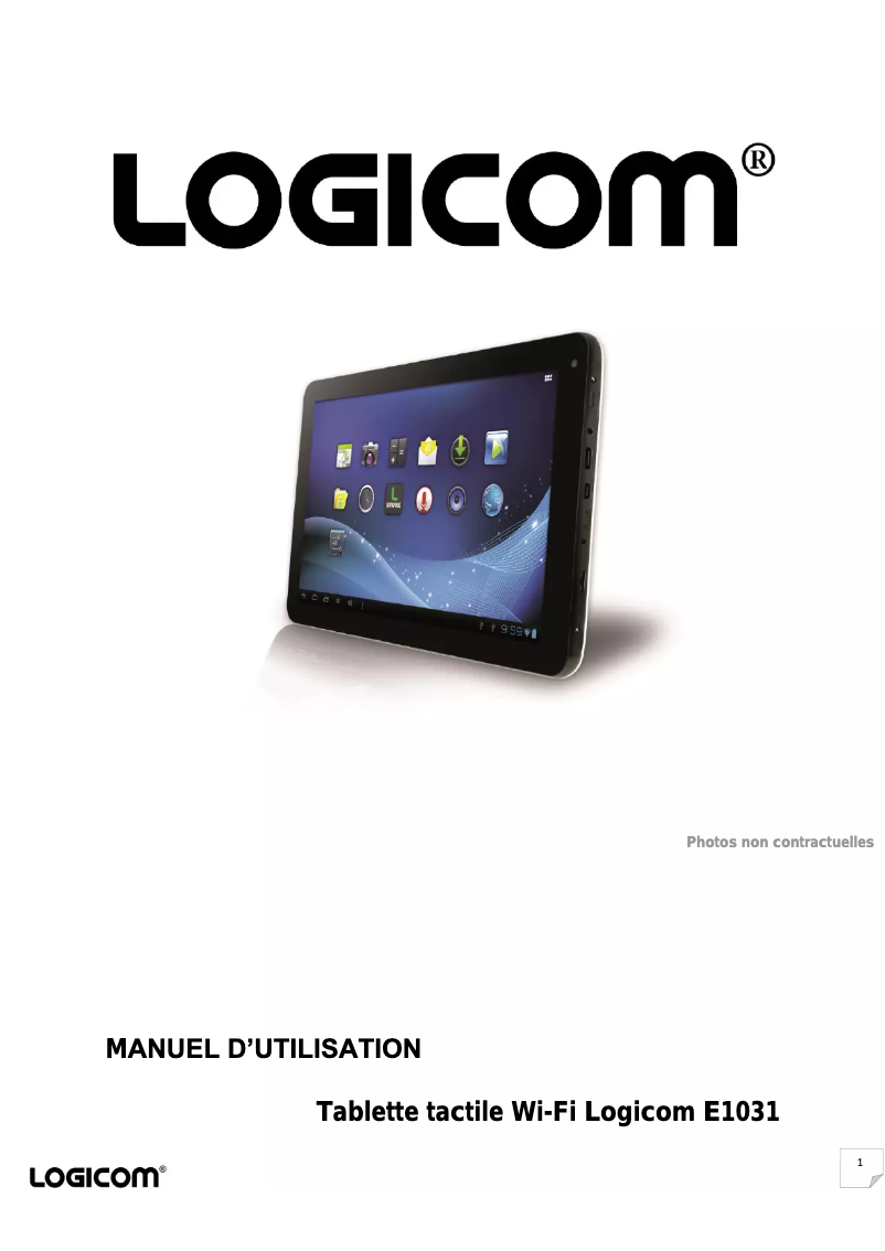 Page 1 de la notice Manuel utilisateur Logicom E1031