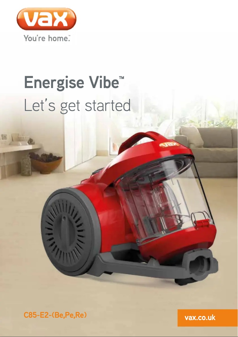 Image de la première page du manuel de l'appareil Energise Vibe C85-E2-Re