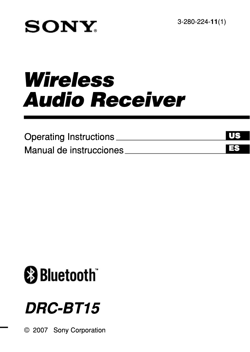 Page 1 de la notice Manuel utilisateur Sony DRC-BT15