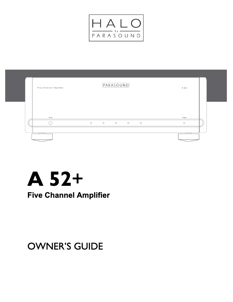 Page n°1 - Manuel utilisateur Parasound A 52+