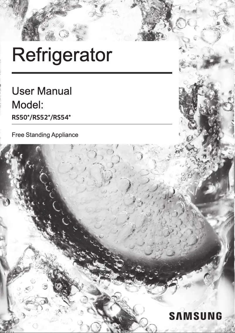 Page n°1 - Manuel utilisateur Samsung RS52N3313BC