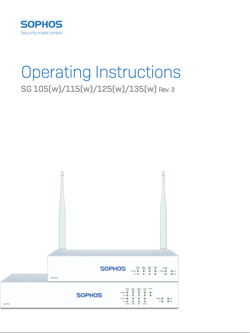 Page n°1 - Manuel utilisateur Sophos SG 105