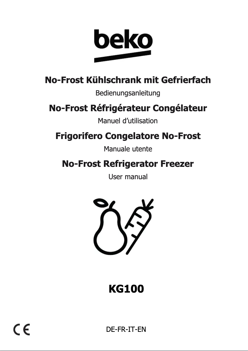 Page 1 de la notice Manuel utilisateur Beko KG100