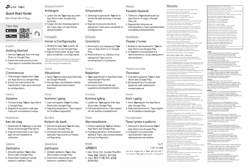 Page n°1 - Manuel utilisateur TP-Link Tapo TP10