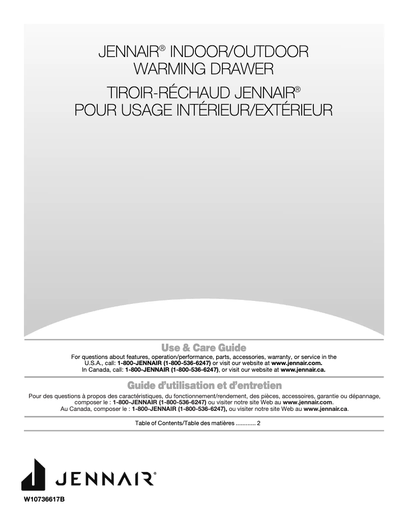 Page 1 de la notice Manuel utilisateur JennAir JWD3027EX