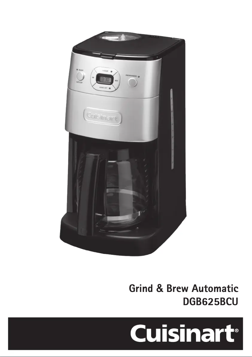 Page 1 de la notice Manuel utilisateur Cuisinart Grind & Brew DGB-625BC