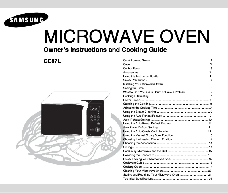 Page n°1 - Manuel utilisateur Samsung GE87L