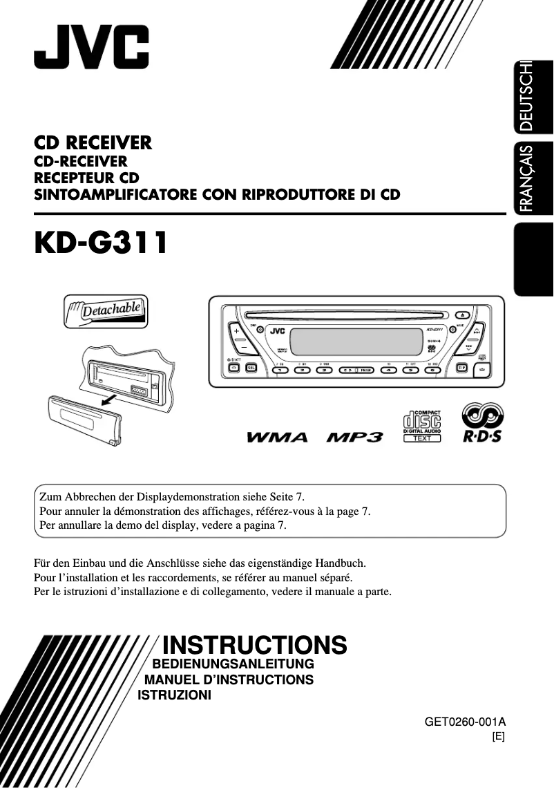 Página 1 del manual Manual de usuario JVC KD-G311