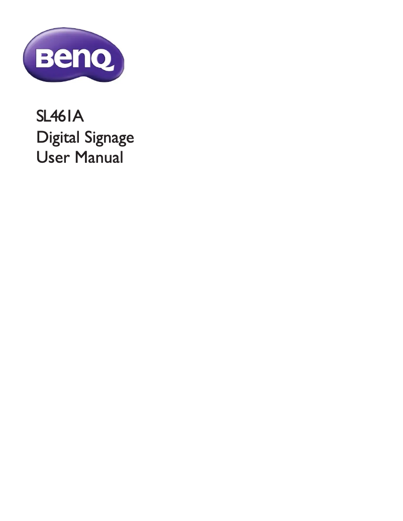 Page 1 de la notice Manuel utilisateur BenQ SL461A