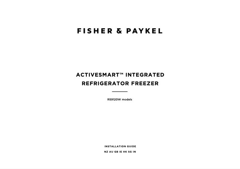 Page 1 de la notice Manuel utilisateur Fisher & Paykel RS9120W