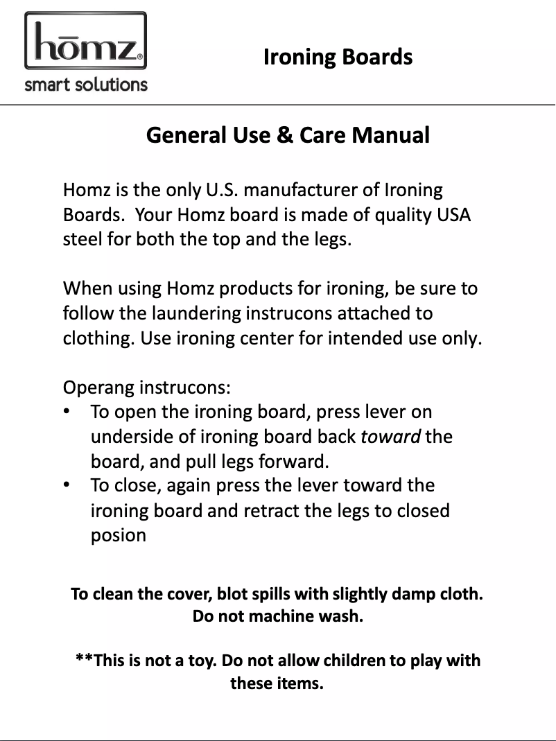 Página 1 del manual Manual de usuario Homz Compact